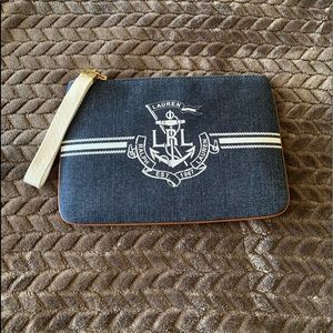 Lauren Ralph Lauren Anchor Denim Wristlet
